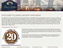 Tablet Screenshot of jamesarthurvineyards.com